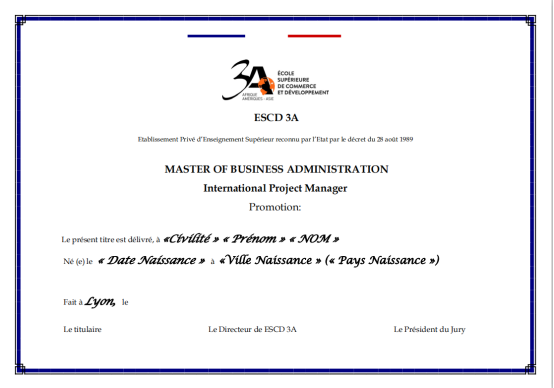 法国3A学院MBA学位班 法国商业学院国际项目管理 法国发展学院MBA班 法国国际学院MBA课程 